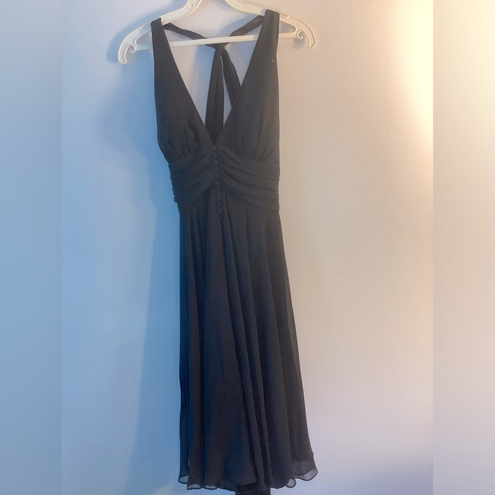 White House/Black Market, low-cut black cocktail dress size 10